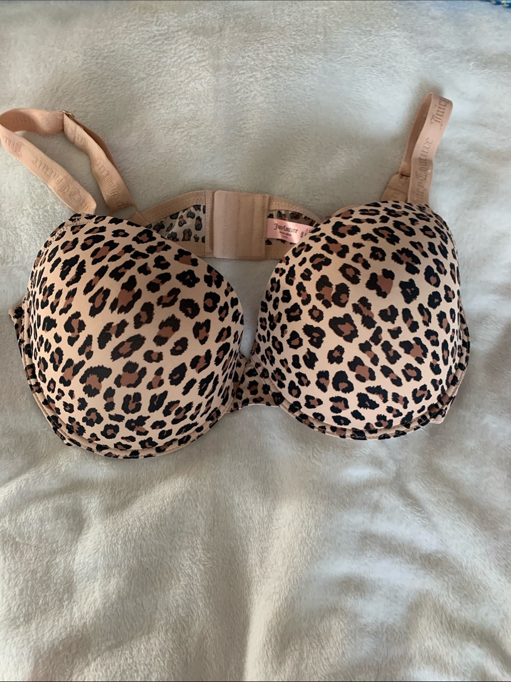 Juicy Couture Leopard Print Push-Up Bra - Beige, Black, Brown